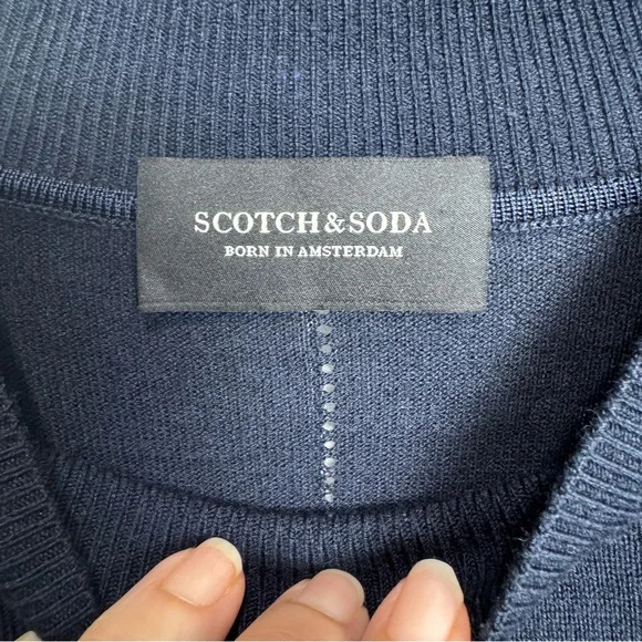 Scotch & Soda Knitwear Lightweight Mock Neck Long Sleeve Pullover Sweater Size M